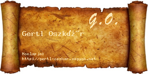 Gertl Oszkár névjegykártya